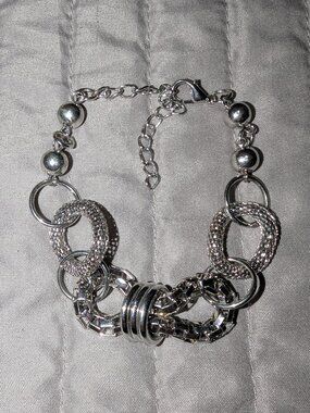 $1 with Bundle ~ Silver Tone Bracelet 7116
